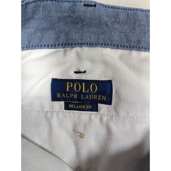 Polo Ralph Lauren Men 38 Relaxed Fit Hawaiian Bear Aloha Print Chino Shorts Navy - Picture 4 of 10